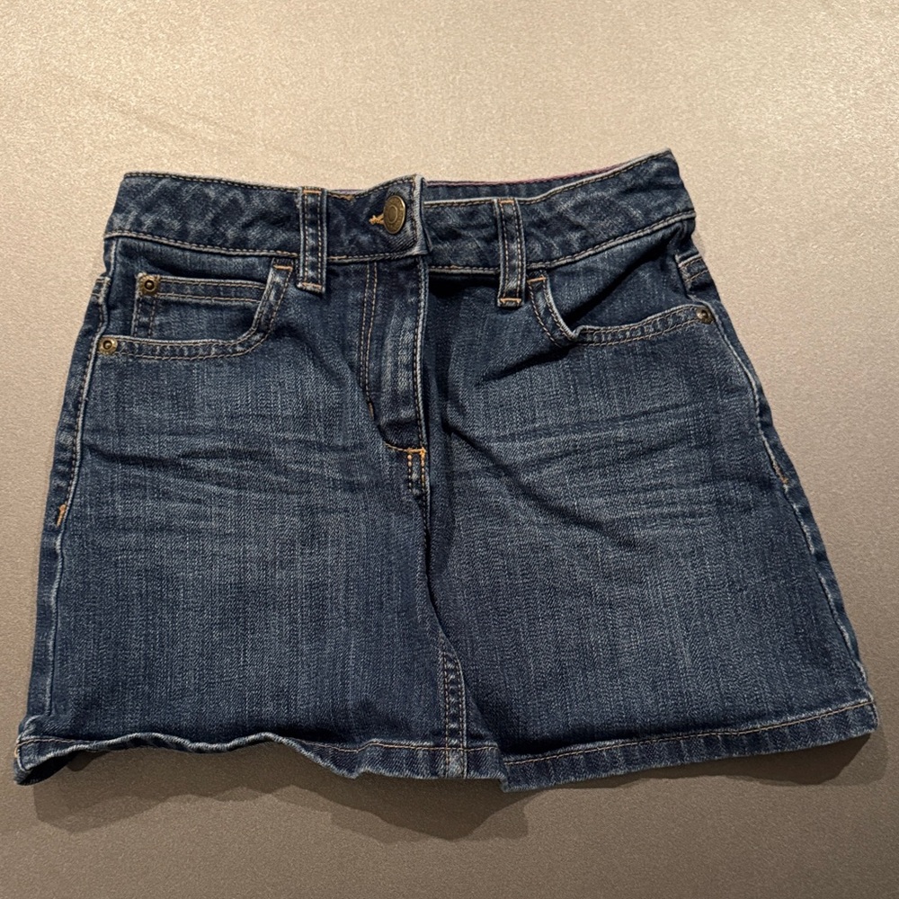 Kids Mini Boden Denim Skirt - Blue